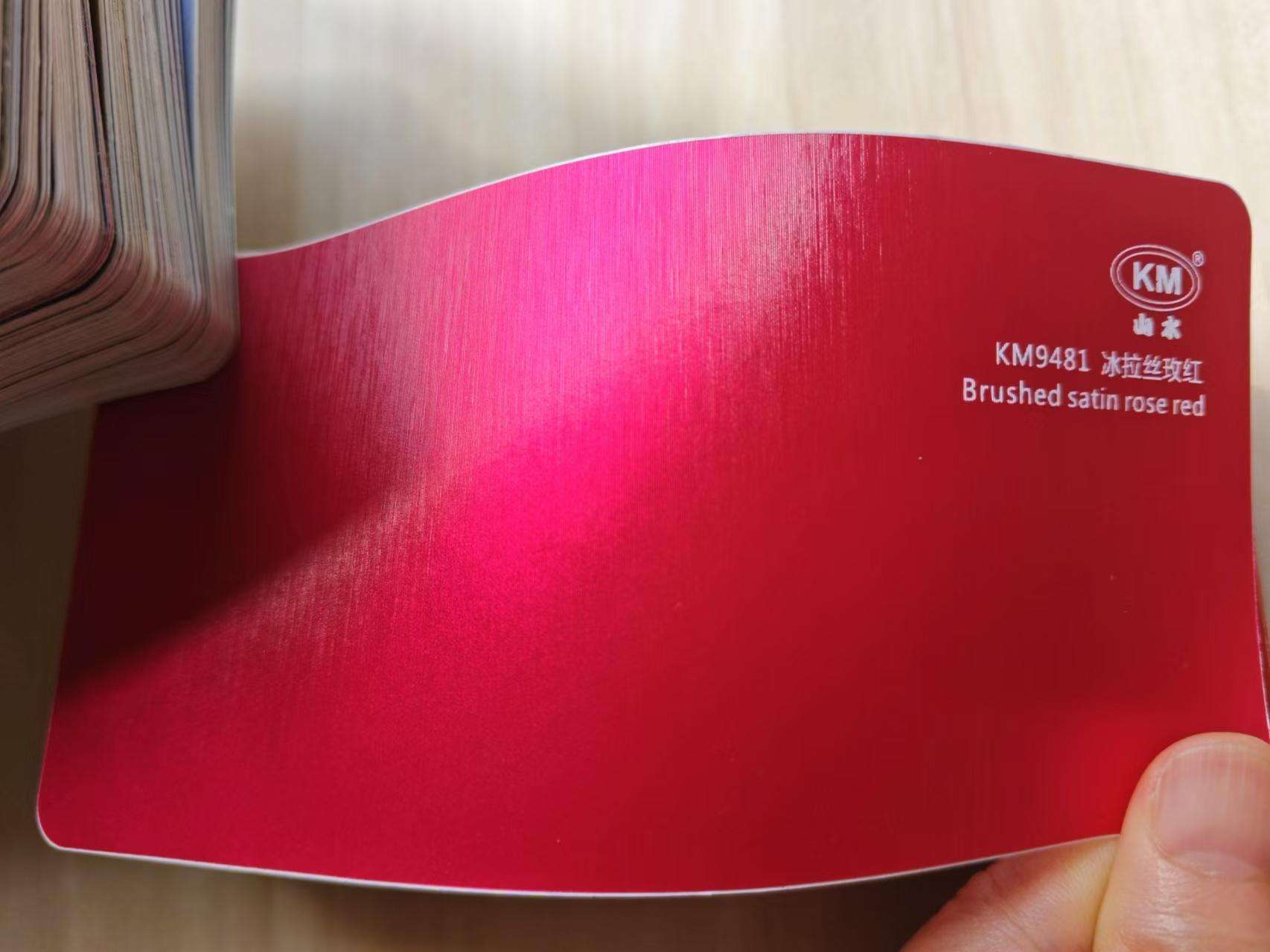Brushed satin rose red