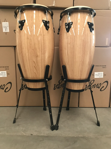 Bộ trống Congas gỗ, nhạc cụ Latin/ Bộ trống Congas da bò thật kèm giá đỡ - Product Image 6