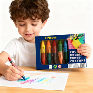 Ungiftige, klobige, doppel endige Buntstifte 8PK Jumbo-Größe Easy Grip für Kleinkinder - Product Image 4