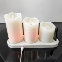 Lilin LED Induksi Isi Ulang Magnetik dengan Pengisian Daya USB-C dan Basis Pengisian Daya