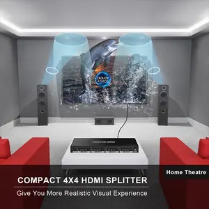 4K @ 60Hz Hdmi 2.0 Hdmi Matrix Schakelaar 4X4 8Bit Hdr Do-Lby Vision Scaler Output Do-Lby Atmos Spdif Optische Audio-Uitgang