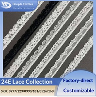 Renda Elastis Nylon-Spandex 1.5cm dengan motif bunga buah untuk Pakaian Dalam, Celana Dalam, Kaus Kaki & Pakaian