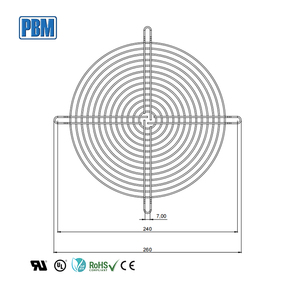 Защитные сетки из металлической проволоки PBM 200 мм, серебристые, для вентиляционных фильтров шкафов и вентиляторов - Product Image 3