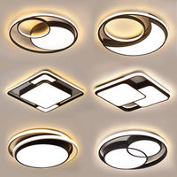 Luces de Techo LED Cuadradas Modernas para Dormitorio, Iluminación Decorativa para Interiores, Lámpara de Techo LED Regulable de Metal