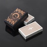 Cartes à jouer publicitaires personnalisées en papier noir avec finition lin allemand - Écologiques, coins arrondis, double face, durables