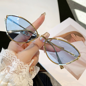 European And American Style Small Frame <b>Sunglasses</b> Metal Cat Eye UV400 Unisex Sun Protection - Product Image 4