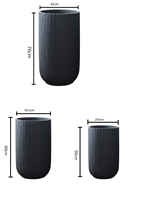 P47 Décoration moderne d'arrière-cour pour plantes hautes fleurs série Demi jardinière ronde en béton durable pour porche