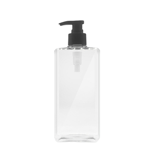 Botella de Plástico PET Transparente Vacía de 500 ml para Gel de Ducha, Cuidado del Cabello, Champú, Loción, Botella de Plástico Cuadrada Plana Blanca con Bomba Dosificadora - Product Image 3