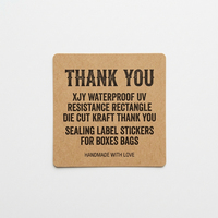 XJY étanche résistance aux Uv Rectangle découpé Kraft merci autocollant étiquette d'étanchéité autocollants pour boîtes sacs