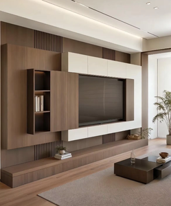 Mueble de TV Modular de Madera Moderno y de Lujo de Último Diseño para Sala de Estar, Mueble de Pared para Entretenimiento - Product Image 3