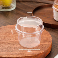 Gobelets en plastique transparent personnalisés pour animaux de compagnie, 250 ml, pour glaces, parfaits, desserts aux fruits, yaourts, à paroi simple, avec couvercles - Vente en gros