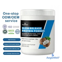 AegleWell OEM Poudre de Protéine de Caseine à Libération Lente Saveur Lait de Coco 75% Riche en Protéines Antioxydant Soutien Musculaire Nuit Entière Adulte