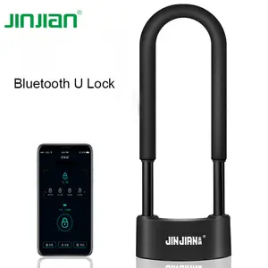 Jinjian popular controle remoto impermeável inteligente seguro U bloqueio para a porta do escritório ou bicicleta