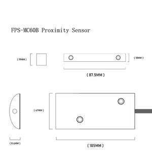 Sensor de Contacto Magnético Inteligente con Cable KOLAS FMC-55, Carcasa de Aleación de Aluminio, Marco Metálico Industrial, Sensor de Posición para Puertas y Ventanas - Product Image 2