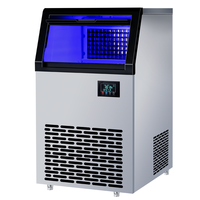 Machine à glaçons commerciale populaire, forme cube, 80-100 kg/24h, avec réservoir de 15 kg pour eau en bouteille, remplissage automatique, pour hôtel