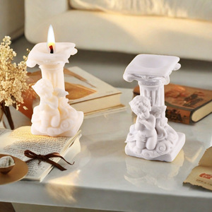Classic Roman Column Candle Mold Plaster <b>DIY</b> Angel Home Decor Wedding Craft <b>Kit</b> Transparent White - Product Image 1