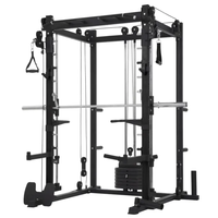 Rack à squats multifonctionnel avec machine Smith, structure métallique, design écologique pour une utilisation universelle et des entraînements complets du corps