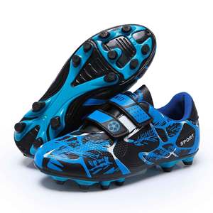Chaussures de football pour enfants garçons, printemps, maille synthétique, semelle extérieure en caoutchouc, semelle intermédiaire en EVA, coupe basse, fermeture Velcro, crampons de sport - Product Image 2