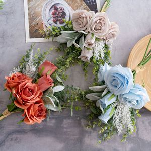 Ramo de Rosas Artificiales con Fragancia Salvaje, Decoración para el Hogar de Poliéster, Arreglo para Bodas - Product Image 2