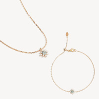 CHICNNA Collier Pendentif Luxe Flocon de Neige Menthe Plaqué Or 18K Argent 925 Zircon Chaîne Câble Forme Étoile Unisexe
