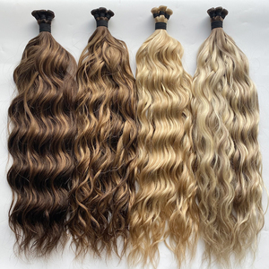 Extensions de cheveux humains vierges européens 20g 22 pouces bouclés pour tissage à trame unique et pointes doublement tirées - Product Image 1