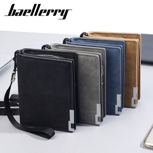 กระเป๋าสตางค์ผู้ชายแบรนด์ Baellerry สีดำ ความจุขนาดใหญ่ ช่องใส่บัตรหลายช่อง กระเป๋าใส่เหรียญแบบมีซิป สไตล์ธุรกิจ ใช้ได้ทุกวัน - Product Image 4