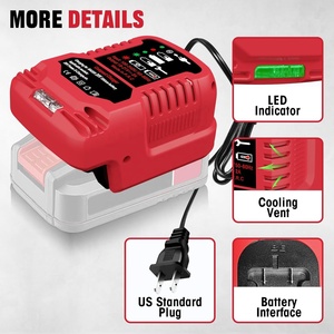 Mini <span class=keywords><strong>chargeur</strong></span> <span class=keywords><strong>rapide</strong></span> de remplacement pour batterie Bauer 20V, compatible avec les batteries d'outils électriques Bauer 20 Volt Max 1702C-B Series - Product Image 5