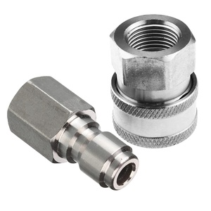 Juego de adaptadores de manguera de pistola de agua para lavadora de alta presión G3/8 conector rápido Kit de <span class=keywords><strong>desconexión</strong></span> rápida de chorro de pulverización de acero inoxidable para coche - Product Image 1