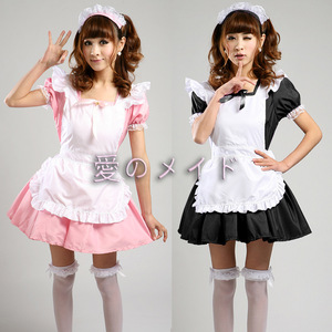 Japanese Maid Outfit Black Polyester Cosplay Costume For Anime Convention - Product Image 1