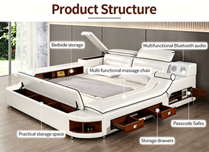 <span class=keywords><strong>Lit</strong></span> intelligent KEHUI, taille Queen, avec rangement, pour meubles de massage, 180x200, <span class=keywords><strong>lit</strong></span> intelligent multifonctionnel Queen pour chambre à coucher - Product Image 4