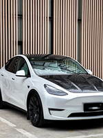 Couvercle de capot moteur en fibre de carbone véritable en forme de T pour les kits de carrosserie Tesla Model Y Capot