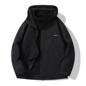 Veste de travail d'hiver imperméable unisexe à capuche trois-en-un avec logo imprimé et doublure en <span class=keywords><strong>polaire</strong></span> pour la montagne - Product Image 2