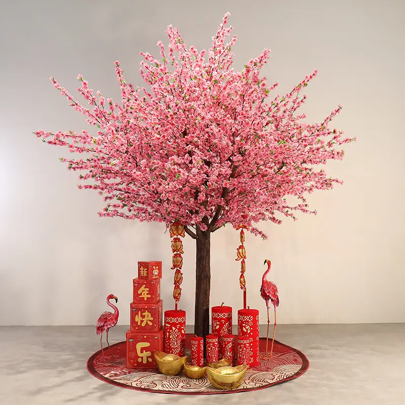 large fake outdoor tree pink large plastic room ceiling wedding tall peach tree artificial plant for outdoors