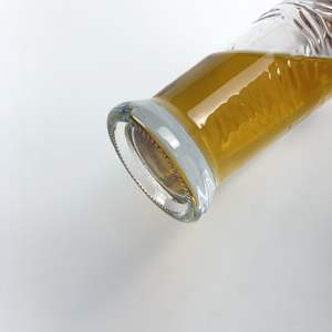 Botella de licor de vidrio con patrón tallado de base pesada con cuello largo botella de vino de vidrio de 750ml - Product Image 4