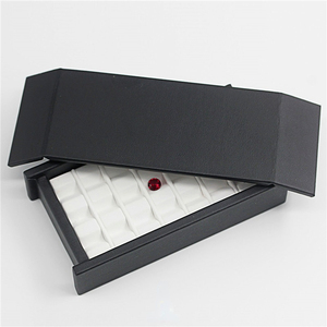 Bán Buôn Lớn Đa Chữ Số Đá Quý Lưu Trữ Hộp Kim Cương Hiển Thị Hộp V Rãnh Đầy Màu Sắc Đá Quý Hộp Xách Tay Đá Quý Hiển Thị Khay Với Nắp - Product Image 6