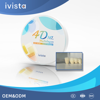 Ivista 4D ML Blok Zirkonia Gigi Estetis Translusensi Tinggi untuk Mahkota Anterior Zirkonia Penuh Sistem Terbuka CAD CAM