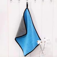 Serviette en microfibre polaire corail personnalisée à faible MOQ, étiquette tissée OEM, séchage rapide, sans peluches pour les magasins de produits automobiles