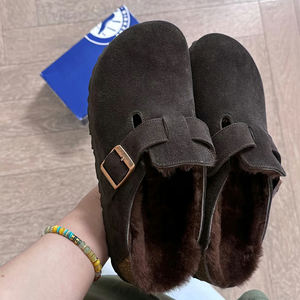 Zuecos de Suela Gruesa Htf, Planos, Cálidos, Antideslizantes, de Gamuza y Corcho, Suaves, Transpirables, Ligeros, con Punta Cerrada y Hebilla, para <span class=keywords><strong>Mujer</strong></span>, Otoño, <span class=keywords><strong>EVA</strong></span> - Product Image 6