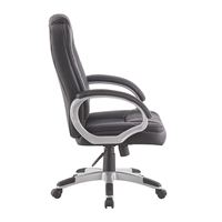 Chaise de bureau exécutive en cuir à dossier haut, pivotante, réglable en hauteur, avec accoudoirs rembourrés pour le bureau et la maison