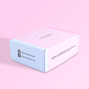 <span class=keywords><strong>Caja</strong></span> <span class=keywords><strong>de</strong></span> envío <span class=keywords><strong>con</strong></span> logotipo <span class=keywords><strong>de</strong></span> <span class=keywords><strong>mensaje</strong></span> personalizado interior blanco exterior rosa para tienda <span class=keywords><strong>de</strong></span> galletas - Product Image 2