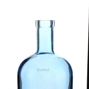 <span class=keywords><strong>Botella</strong></span> de Vidrio Redonda Pintada de <span class=keywords><strong>Azul</strong></span> Personalizada al por Mayor para Vodka, 1000ml/750ml/500ml/375ml, Vidrio Transparente Super Flint con Tapa de Corcho - Product Image 4