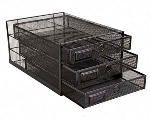 Desk <b>Organizer</b> with Drawer Wire Mesh Desk <b>Organizers</b> Tray Paper Sorter <b>File</b> Stand Storage Letter A4 Paper Office Accessories - Product Image 4