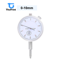ThxPrint Metric Dial Indicator, 0-10mm X 0.01mm Precision Test Gauge Dial Test Measuring Instrument