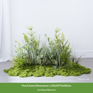 Plantes vertes artificielles pour aménagement paysager, fausse mousse, arrangements floraux de mariage, combinaison décorative, herbe artificielle de luxe pour intérieur - Product Image 5