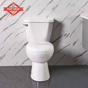 <span class=keywords><strong>WC</strong></span> en céramique deux pièces à poser au sol avec siphon en S pour l'égouttage des équipements sanitaires - Product Image 1