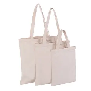 Custom plain cotton canvas large grocery shopping tote bag