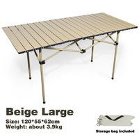 Table de Camping Pliante Portable en Aluminium Type « Egg Roll » pour Pique-Nique et Extérieur, avec Chaises