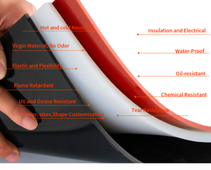 Su misura Nero Rosso Bianco Resistenza Al Calore Del Silicone <span class=keywords><strong>di</strong></span> <span class=keywords><strong>Gomma</strong></span> Membrana Foglio - Product Image 3