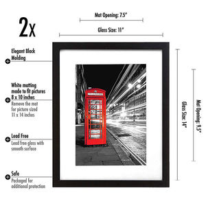 Hot Sale Customized logo and Size Picture <strong>Frame</strong> Wall Hanging <strong>Gallery</strong> Display MDF Black Picture Photo <strong>Frame</strong> - Product Image 2