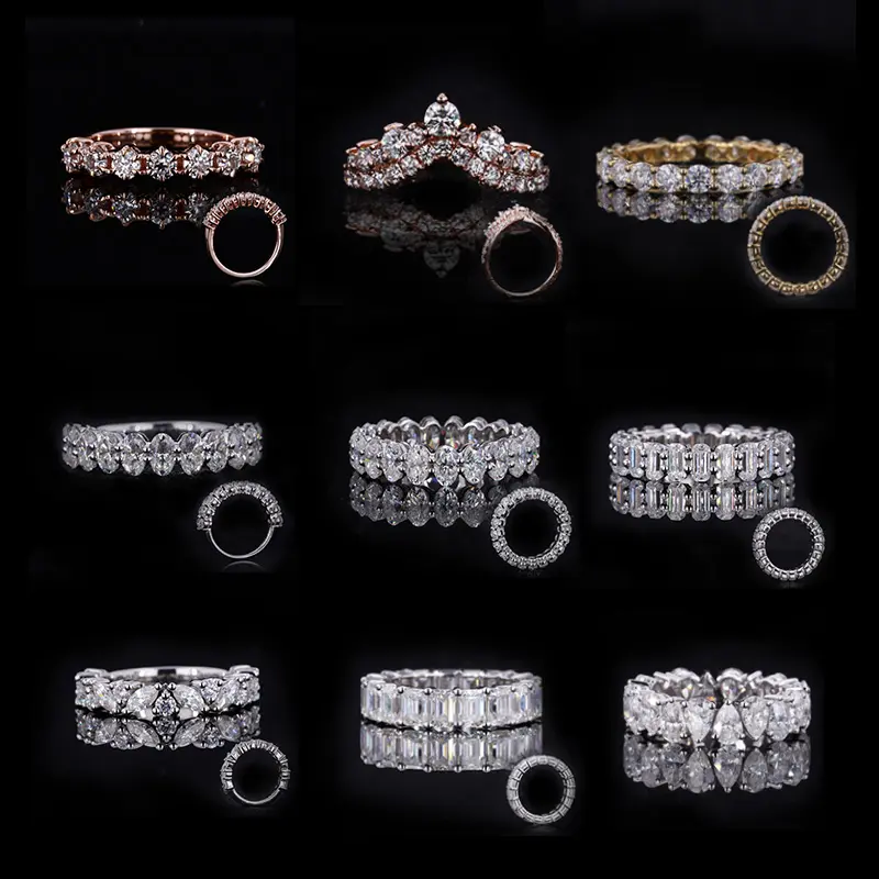 Starsgem Custom Gold rings Classic Design 14K 18K Gold Lab Grown Diamond moissanite Jewelry wedding band ring